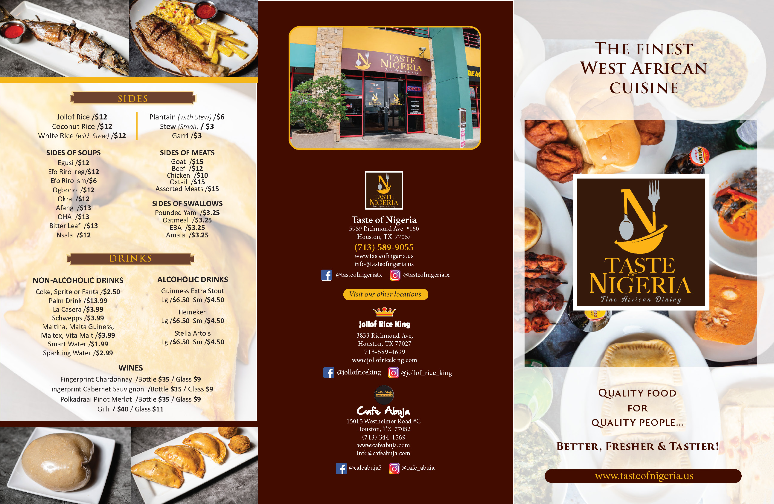 Menu Taste Of Nigeria